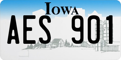 IA license plate AES901