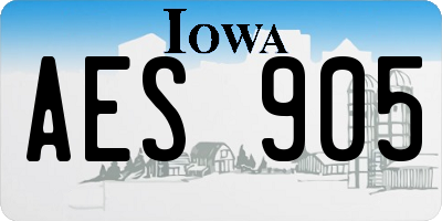 IA license plate AES905