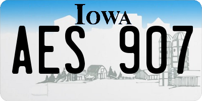 IA license plate AES907