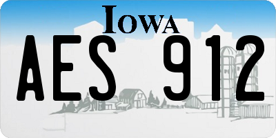 IA license plate AES912