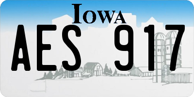 IA license plate AES917