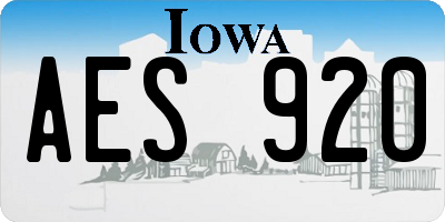 IA license plate AES920