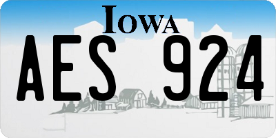 IA license plate AES924