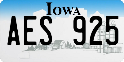 IA license plate AES925