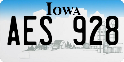 IA license plate AES928