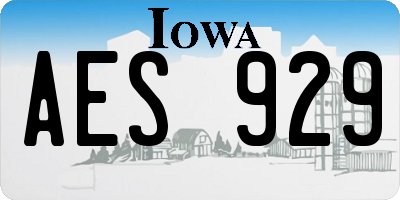 IA license plate AES929