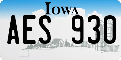 IA license plate AES930