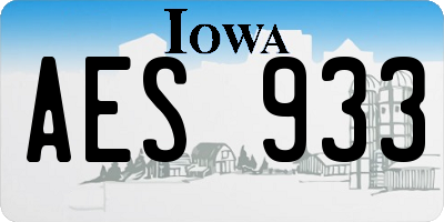 IA license plate AES933