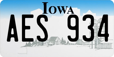 IA license plate AES934