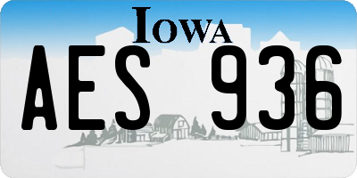 IA license plate AES936