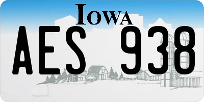 IA license plate AES938