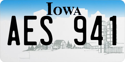 IA license plate AES941