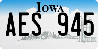 IA license plate AES945