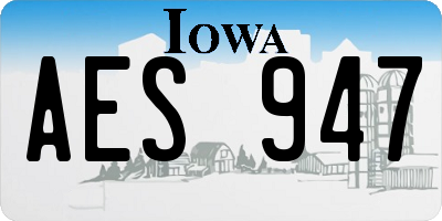 IA license plate AES947