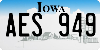 IA license plate AES949