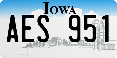 IA license plate AES951