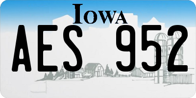 IA license plate AES952