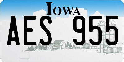 IA license plate AES955