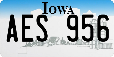 IA license plate AES956