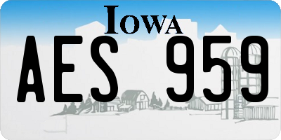 IA license plate AES959