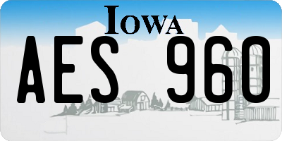 IA license plate AES960