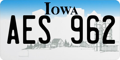 IA license plate AES962