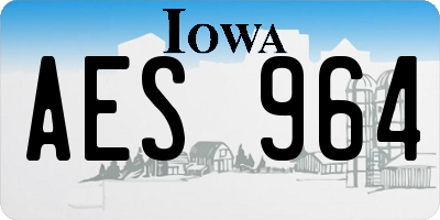 IA license plate AES964
