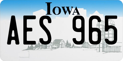 IA license plate AES965