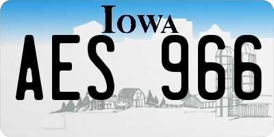 IA license plate AES966