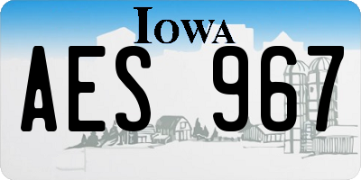 IA license plate AES967