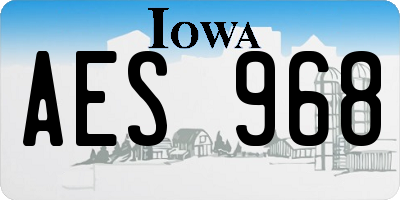 IA license plate AES968