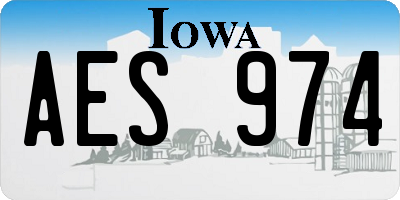 IA license plate AES974