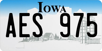 IA license plate AES975