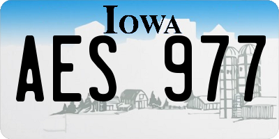 IA license plate AES977