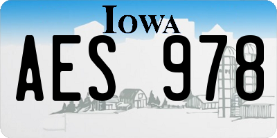 IA license plate AES978
