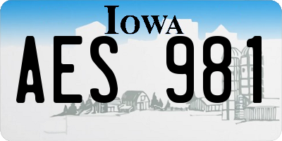 IA license plate AES981