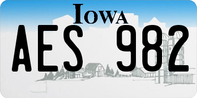 IA license plate AES982