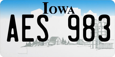 IA license plate AES983