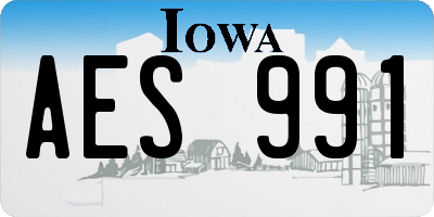 IA license plate AES991