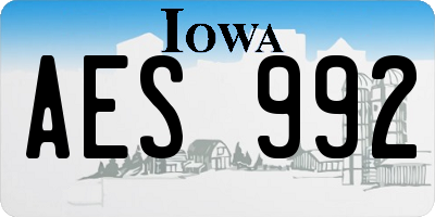 IA license plate AES992