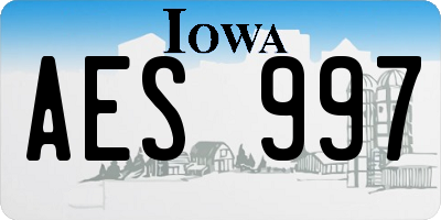 IA license plate AES997