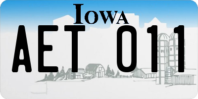 IA license plate AET011