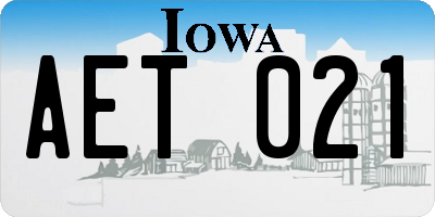 IA license plate AET021