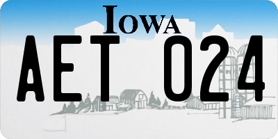 IA license plate AET024