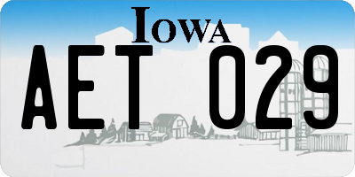 IA license plate AET029