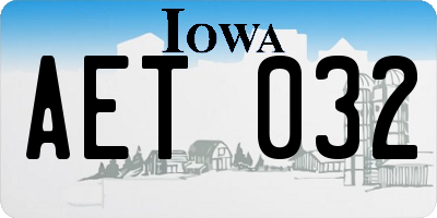 IA license plate AET032