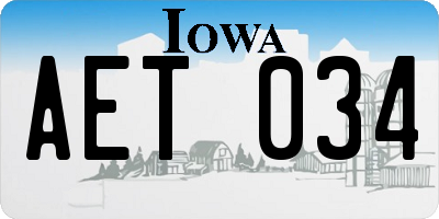 IA license plate AET034