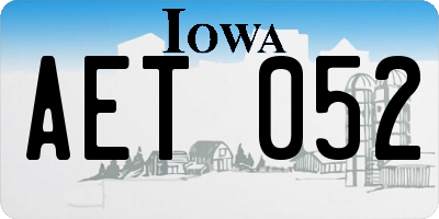IA license plate AET052