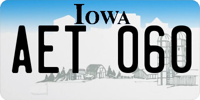 IA license plate AET060