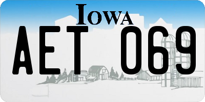 IA license plate AET069